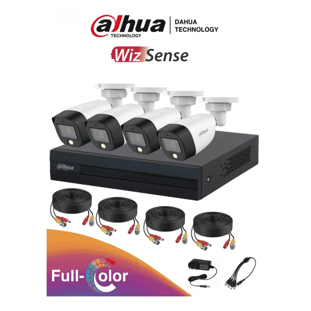 Kit Camaras Full Color 4 Canales 2 Mpx